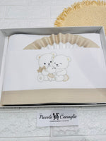 Set Lenzuola Culla Beige Famiglia Orsetti Teneri Ll018177 - Piccole Canaglie - PC29748