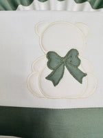 Set lenzuola culla orso fiocco dietro verde LL018166 - Piccole Canaglie - PC24066