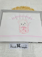 Set Lenzuola Culla Orso Taschino Rosa Ll018173 - Piccole Canaglie - PC30010