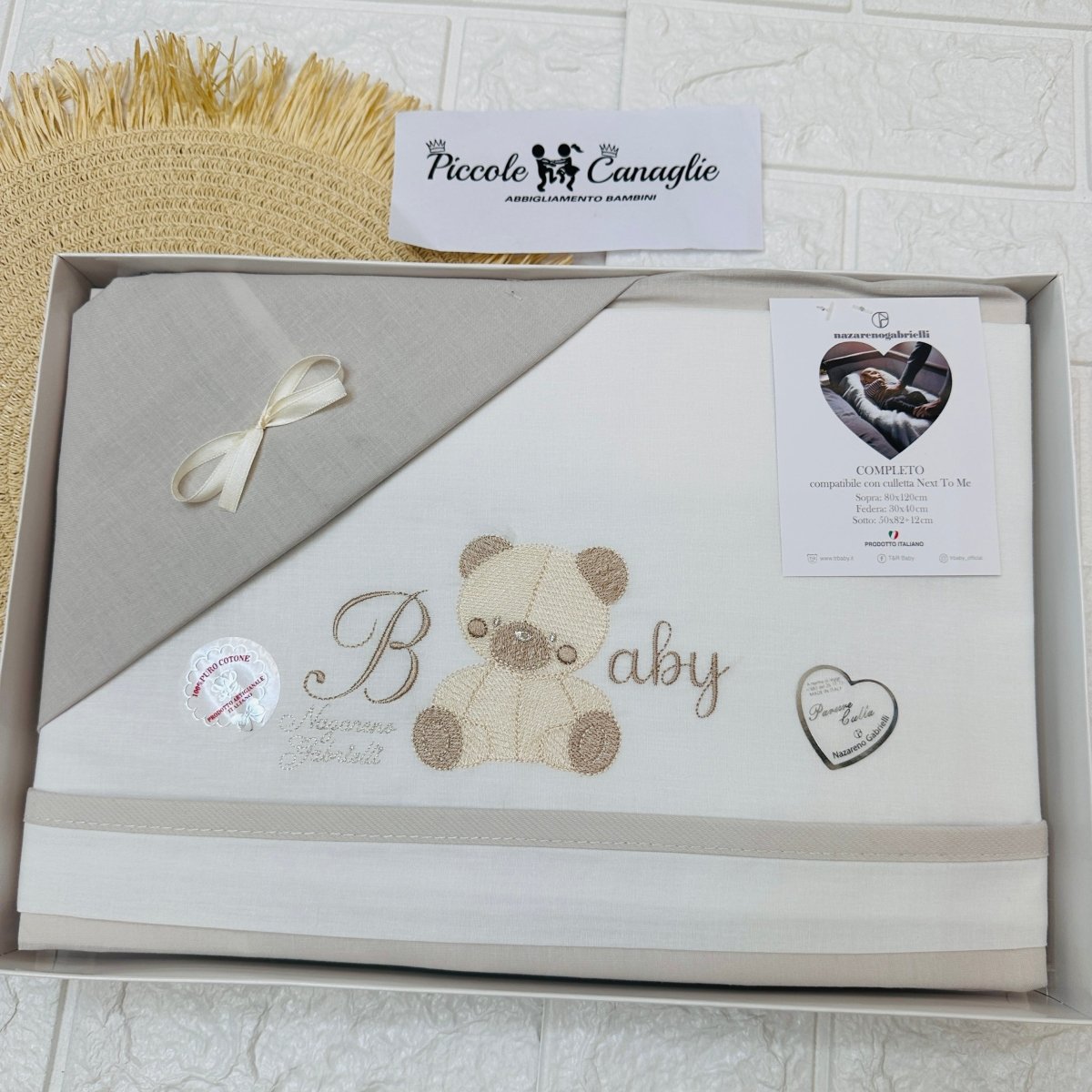 Set lenzuola Next to me Orso Begie 3016 - Piccole Canaglie - PC22752