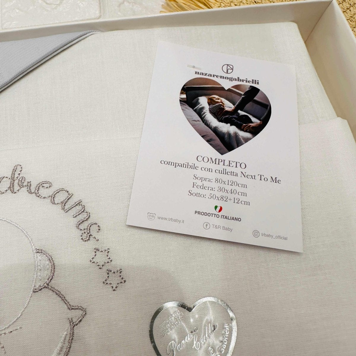 Set lenzuola Next to me orso cuscino grigio NG3016 - Piccole Canaglie - PC22325