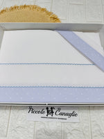 Set Lenzuolo Carrozzina Ricamo Celeste Lc015001 - Piccole Canaglie - PC25218