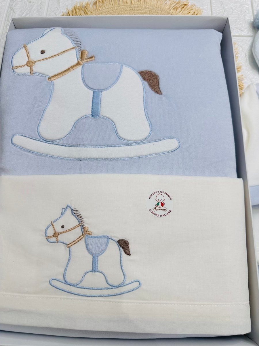 Set nascita cavallino celeste ciniglia - Piccole Canaglie - 