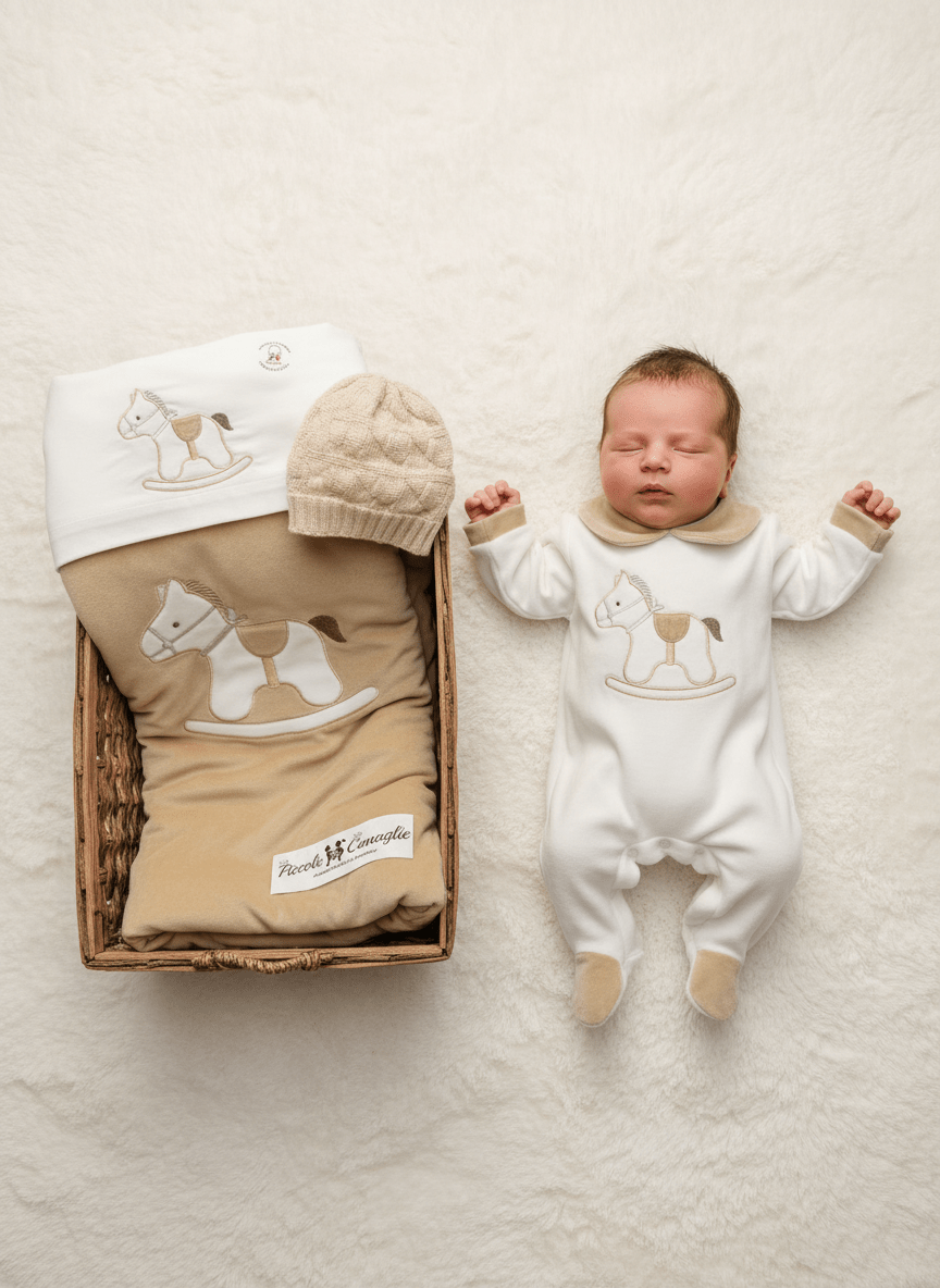 Set Nascita Ciniglia Cavallino Beige - Piccole Canaglie - 