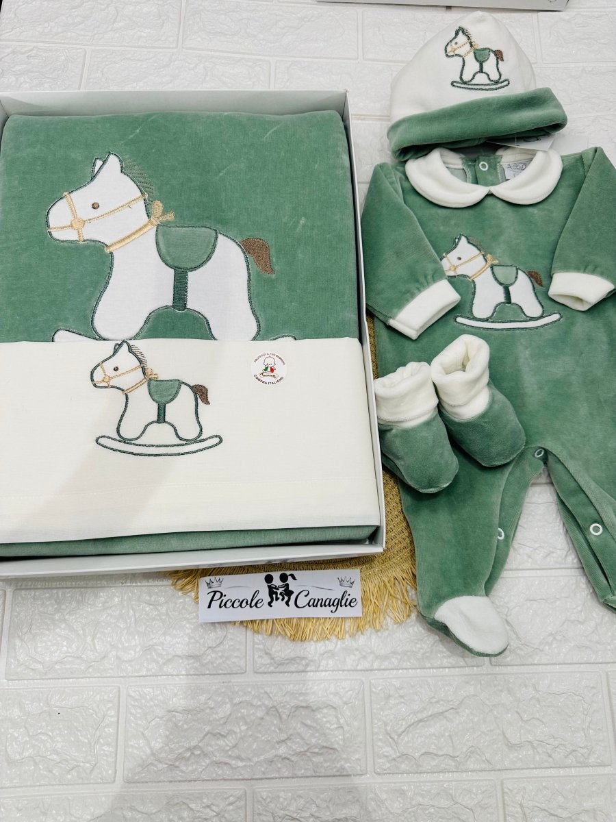 Set nascita ciniglia cavallino verde 35512 - Piccole Canaglie - PC29608