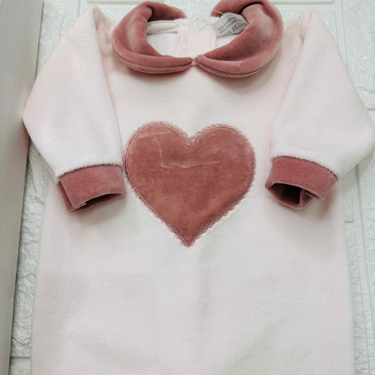 Set nascita ciniglia cuore Rosa Antico - Piccole Canaglie - 