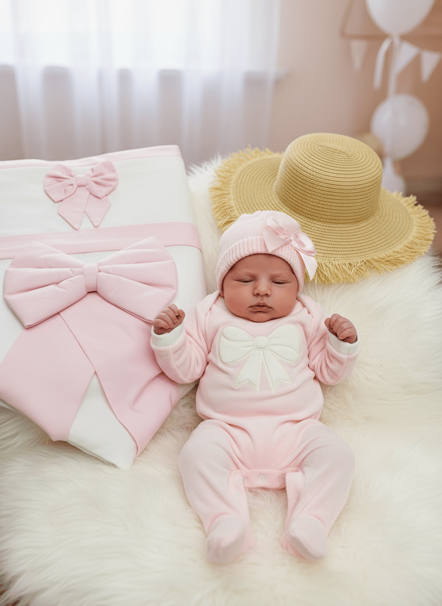 Set nascita ciniglia Fiocco Rosa - Piccole Canaglie - 