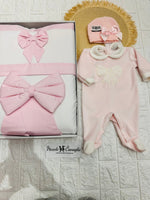 Set nascita ciniglia Fiocco Rosa - Piccole Canaglie - 