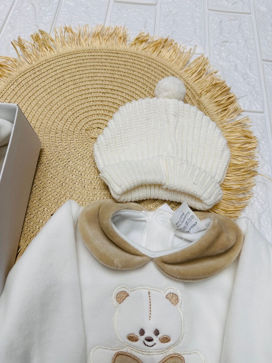 Set Nascita ciniglia Orsetto Fiocco Beige - Piccole Canaglie - 