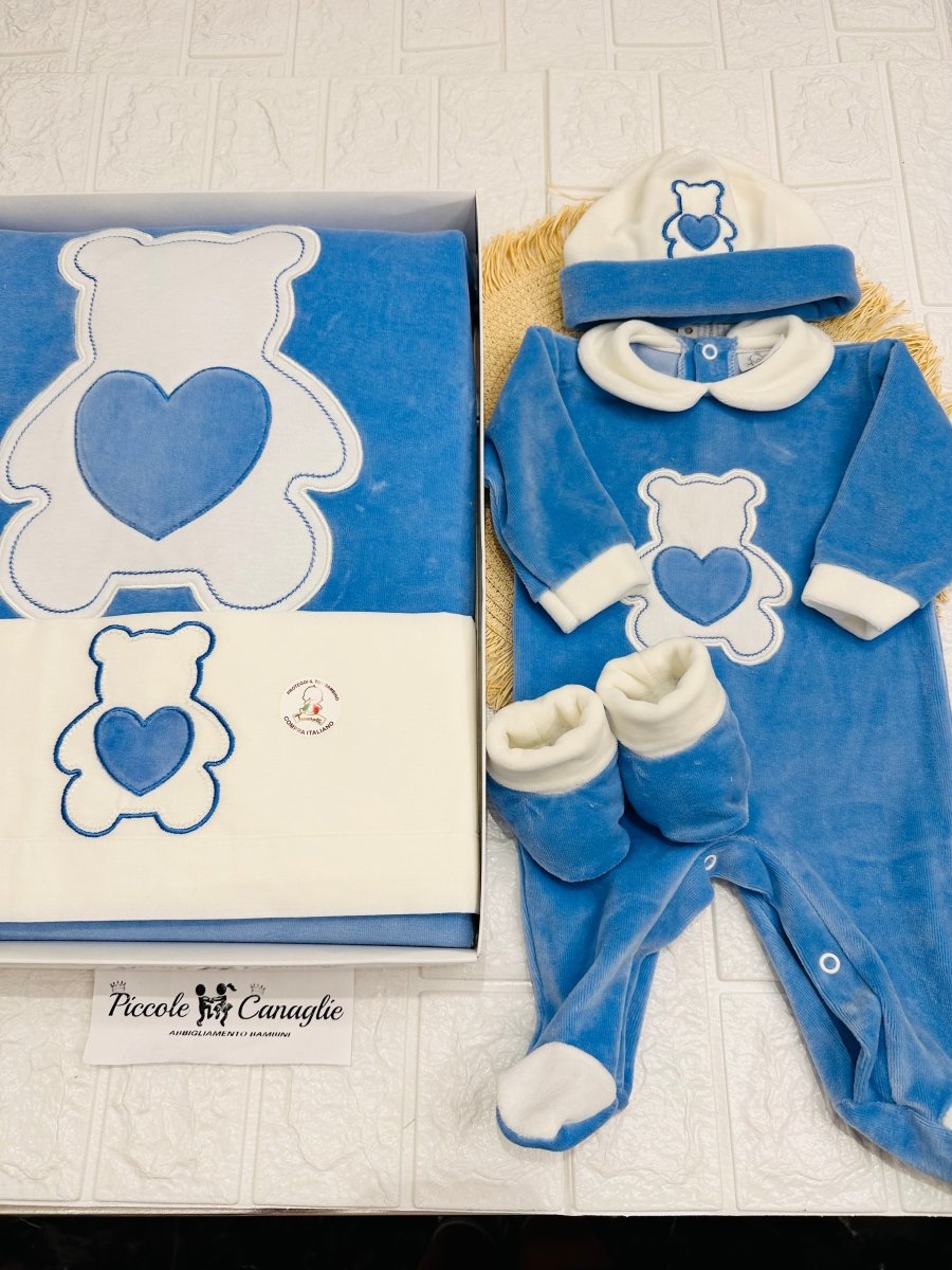 Set Nascita Ciniglia Orso Cuoricino Azzurro 35509 - Piccole Canaglie - PC29510