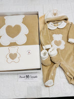Set Nascita Ciniglia Orso Cuoricino Beige 35509 - Piccole Canaglie - PC29511