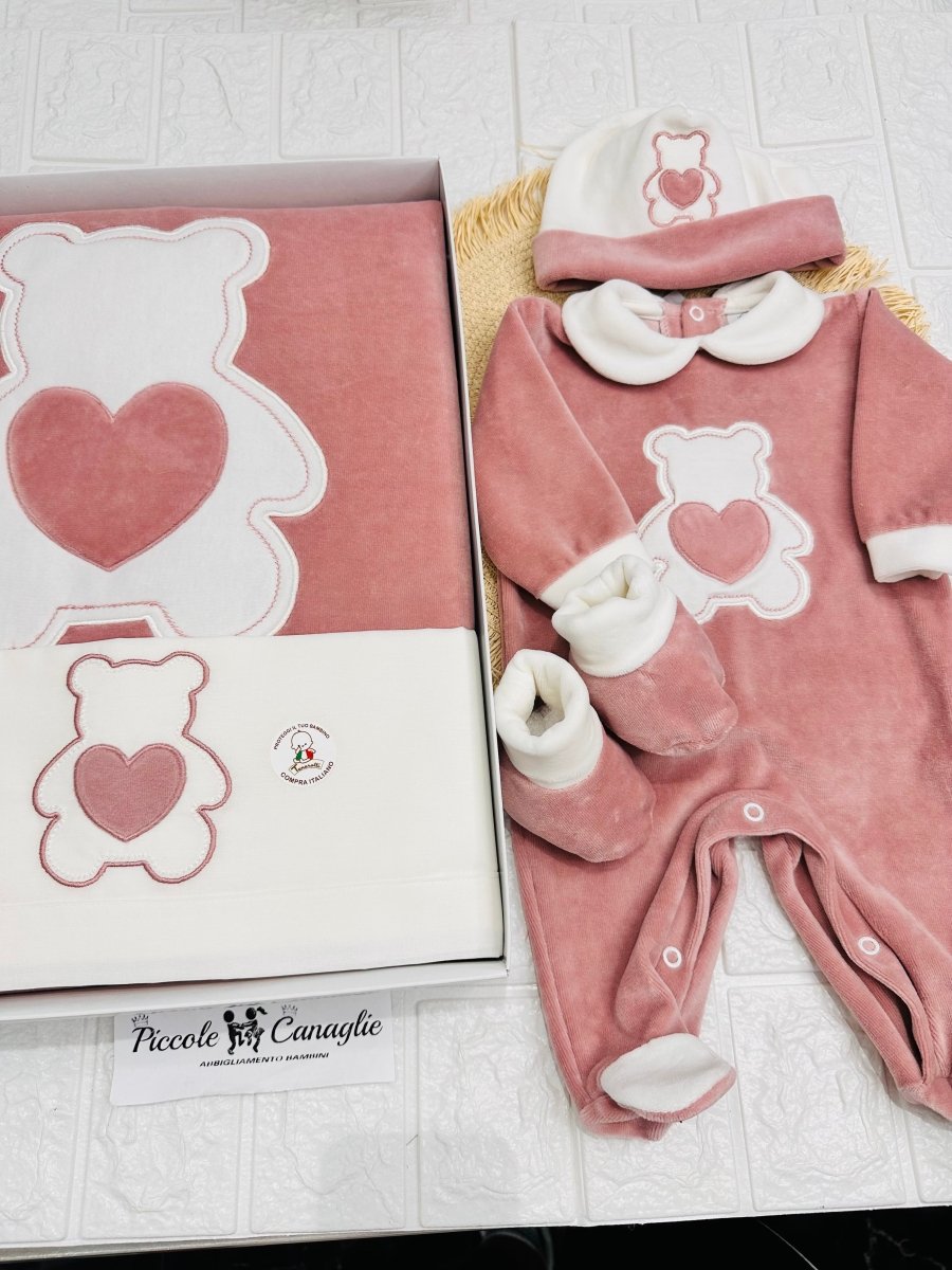 Set Nascita Ciniglia Orso Cuoricino Lampone 35509 - Piccole Canaglie - PC29512