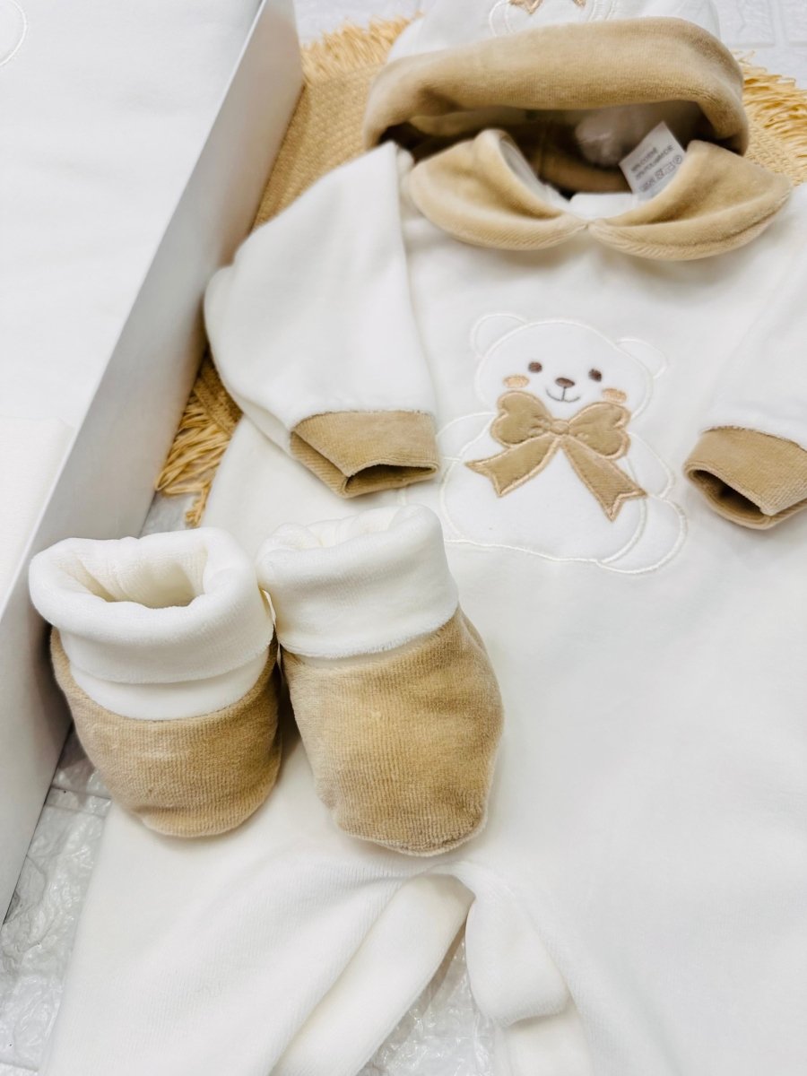Set Nascita Ciniglia Orso Fiocco Beige 35514 - Piccole Canaglie - PC28622
