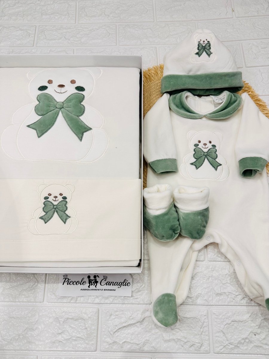 Set Nascita Ciniglia Orso Fiocco Verde 35514 - Piccole Canaglie - PC28624