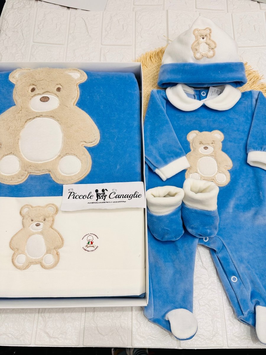 Set Nascita Ciniglia Orso Morbidoso Azzurro 35507 - Piccole Canaglie - PC29508