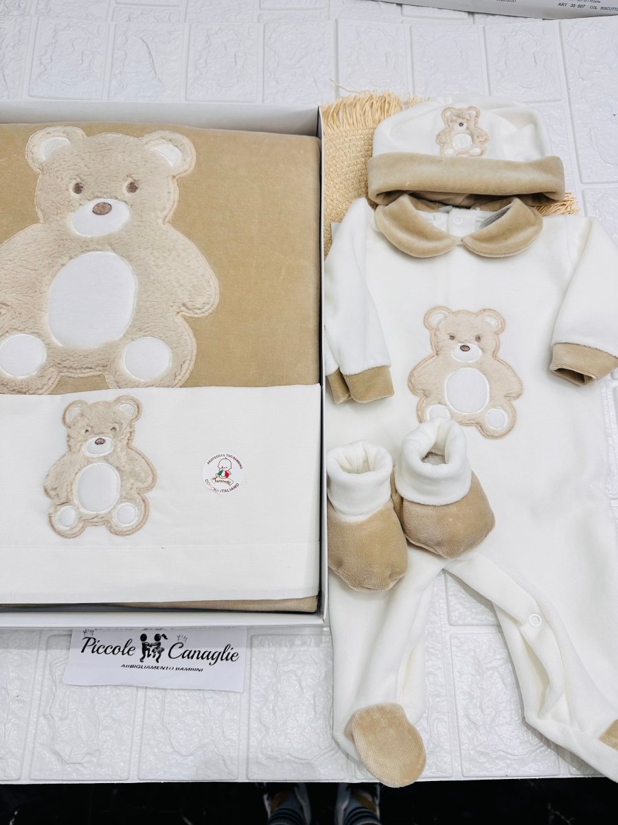 Set Nascita Ciniglia Orso Morbidoso Beige 35507 - Piccole Canaglie - PC29507