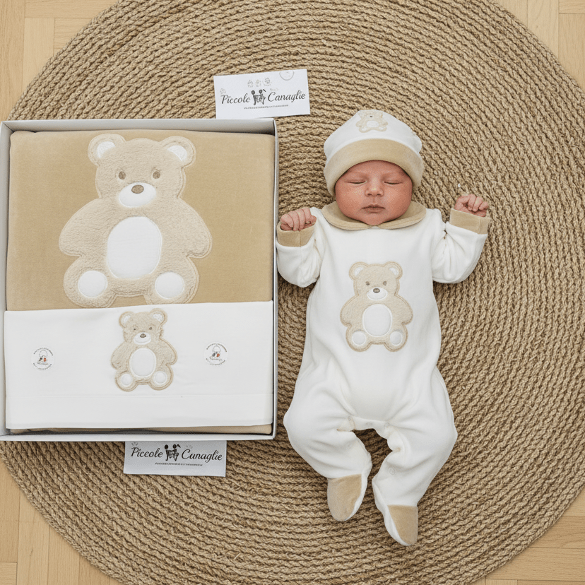 Set Nascita Ciniglia Orso Morbidoso Beige 35507 - Piccole Canaglie - PC29507