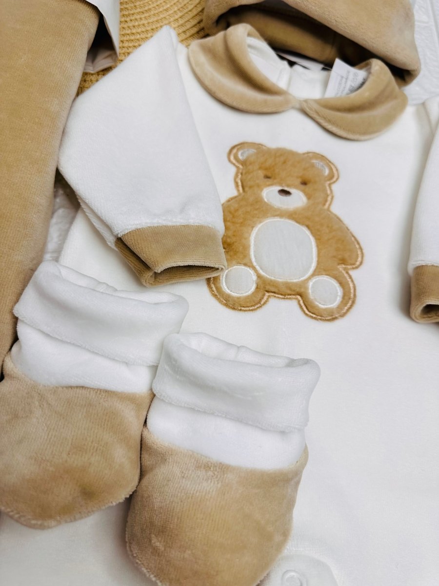 Set Nascita Ciniglia Orso Peluche Beige - Piccole Canaglie - 