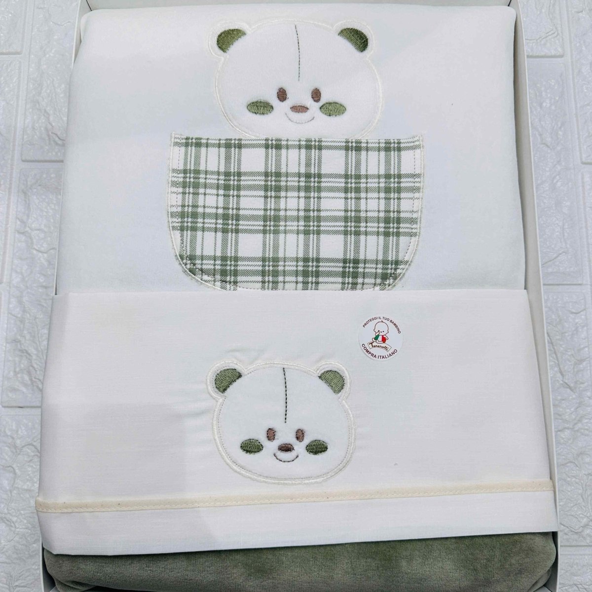 Set Nascita ciniglia orso Quadri verde - Piccole Canaglie - 
