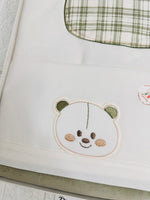 Set Nascita Ciniglia Orso Taschino Quadri Verdi - Piccole Canaglie - 