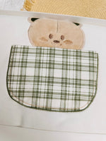 Set Nascita Ciniglia Orso Taschino Quadri Verdi - Piccole Canaglie - 