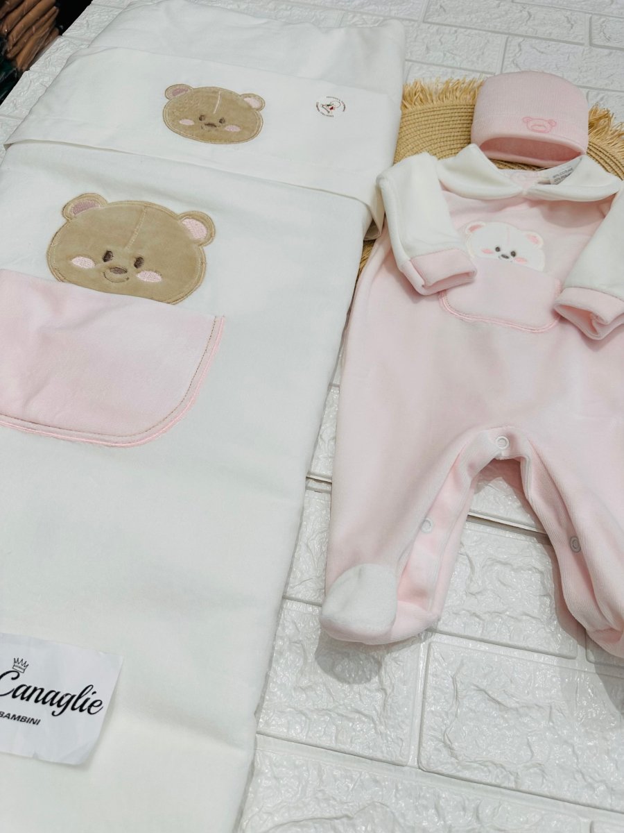 Set Nascita Ciniglia Orso Taschino Rosa 35406 - Piccole Canaglie - PC24743