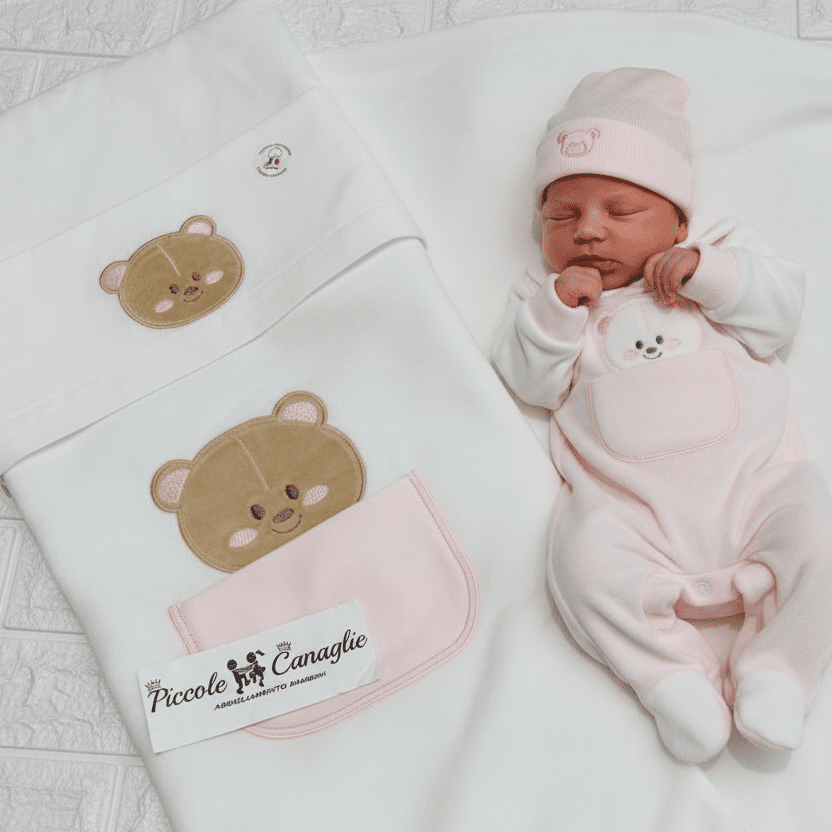 Set Nascita Ciniglia Orso Taschino Rosa 35406 - Piccole Canaglie - PC24743