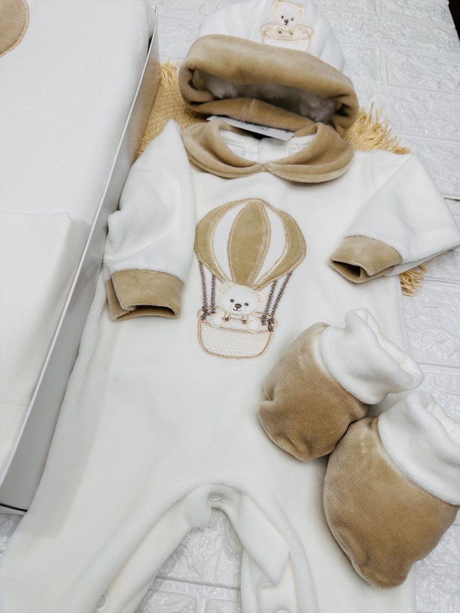 Set Nascita Ciniglia Tenerotti Orsetto Mongolfiera 35526 Beige - Piccole Canaglie - PC30042