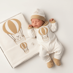 Set Nascita Ciniglia Tenerotti Orsetto Mongolfiera 35526 Beige - Piccole Canaglie - PC30042