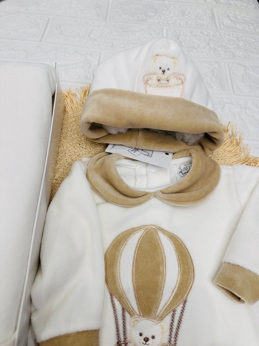 Set Nascita Ciniglia Tenerotti Orsetto Mongolfiera 35526 Beige - Piccole Canaglie - PC30042