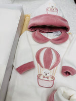Set Nascita Ciniglia Tenerotti Orsetto Mongolfiera 35526 Rosa Antico - Piccole Canaglie - PC30043