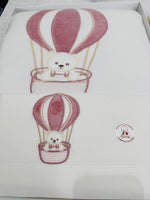Set Nascita Ciniglia Tenerotti Orsetto Mongolfiera 35526 Rosa Antico - Piccole Canaglie - PC30043