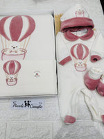 Set Nascita Ciniglia Tenerotti Orsetto Mongolfiera 35526 Rosa Antico - Piccole Canaglie - PC30043