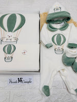 Set Nascita Ciniglia Tenerotti Orsetto Mongolfiera 35526 Verde - Piccole Canaglie - PC30044