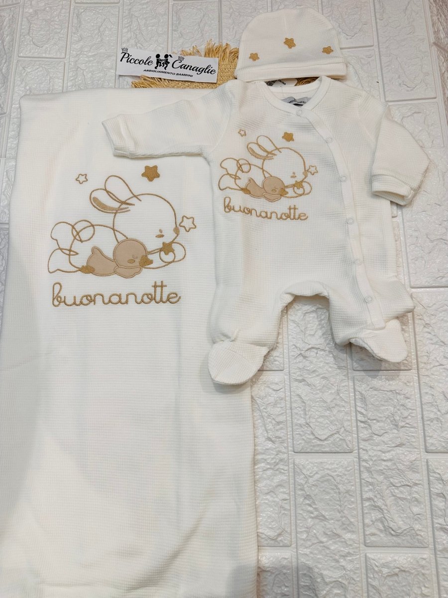 Set Nascita Cotone coniglio panna NG3482 Dis 4 - Piccole Canaglie - 