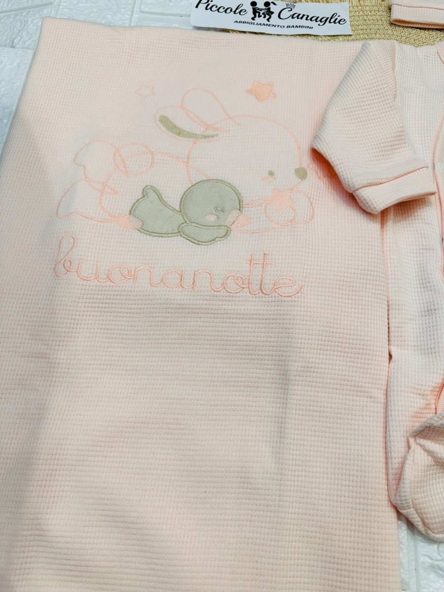 Set Nascita Cotone coniglio rosa NG3482 Dis 4 - Piccole Canaglie - 