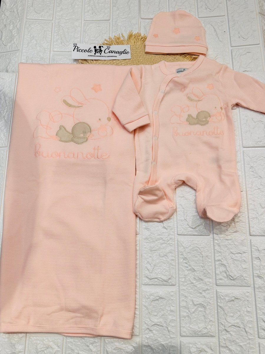 Set Nascita Cotone coniglio rosa NG3482 Dis 4 - Piccole Canaglie - 