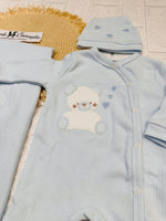 Set Nascita Cotone cuoricini celeste NG3481 Dis 1 - Piccole Canaglie - PC25309