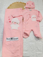 Set Nascita Cotone cuoricini rosa NG3481 Dis 1 - Piccole Canaglie - PC25307