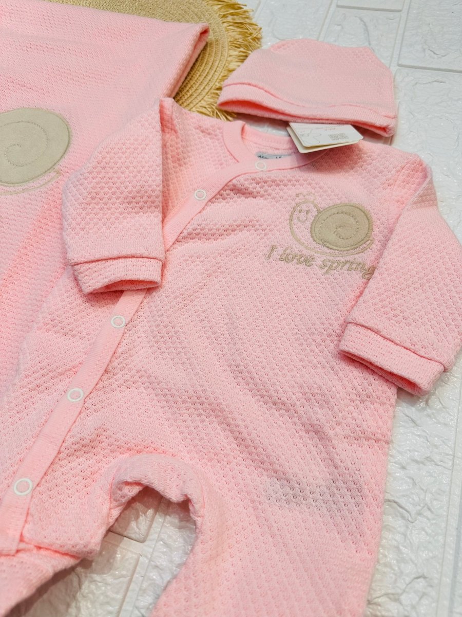 Set Nascita Cotone Lumachina Rosa NG3482 Dis 3 - Piccole Canaglie - PC25303