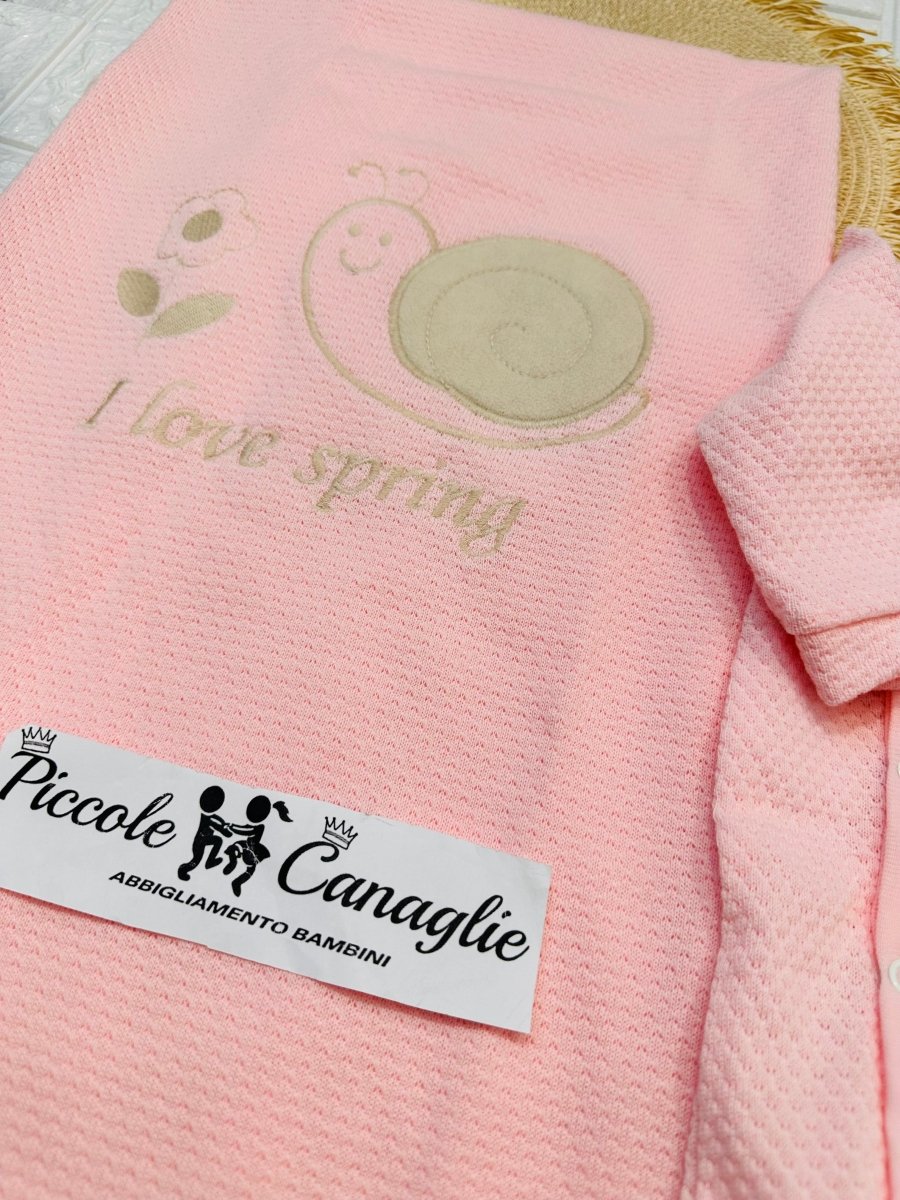 Set Nascita Cotone Lumachina Rosa NG3482 Dis 3 - Piccole Canaglie - PC25303