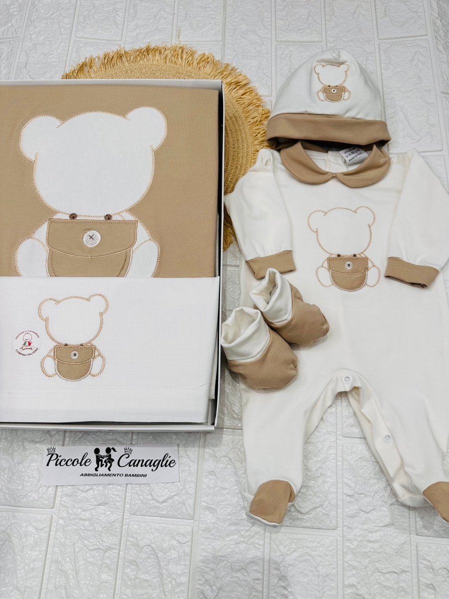 Set Nascita Cotone Orsetto Biscotto 35102 - Piccole Canaglie - PC25236