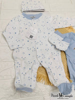 Set Nascita Cotone Orsetto Celeste Ng3593 - Piccole Canaglie - PC25906