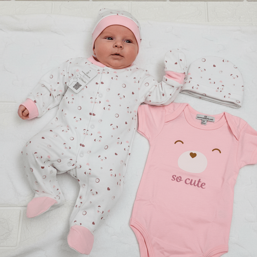 Set Nascita Cotone Orsetto Rosa Ng3593 - Piccole Canaglie - PC25912