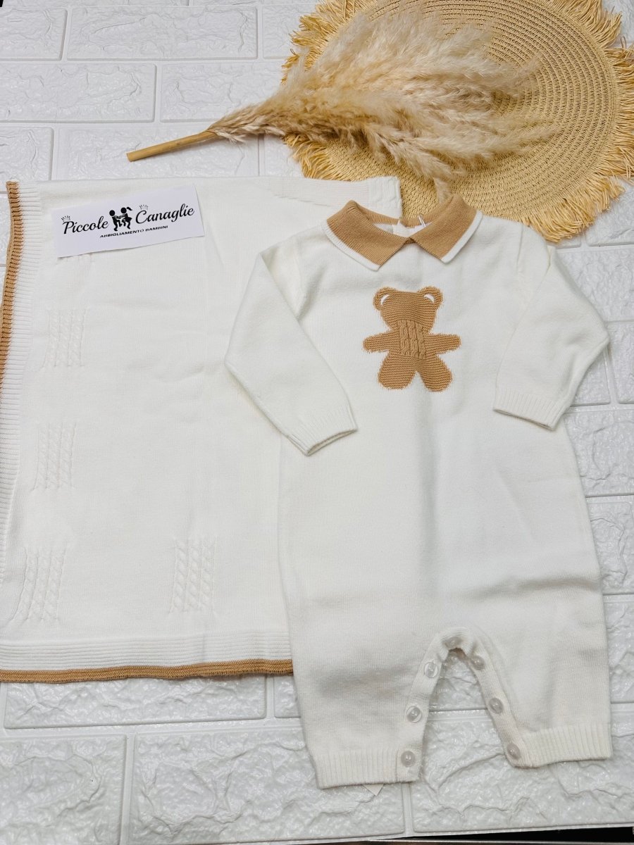 Set Nascita Cotone Orso Beige 1280m1 - Piccole Canaglie - PC25197