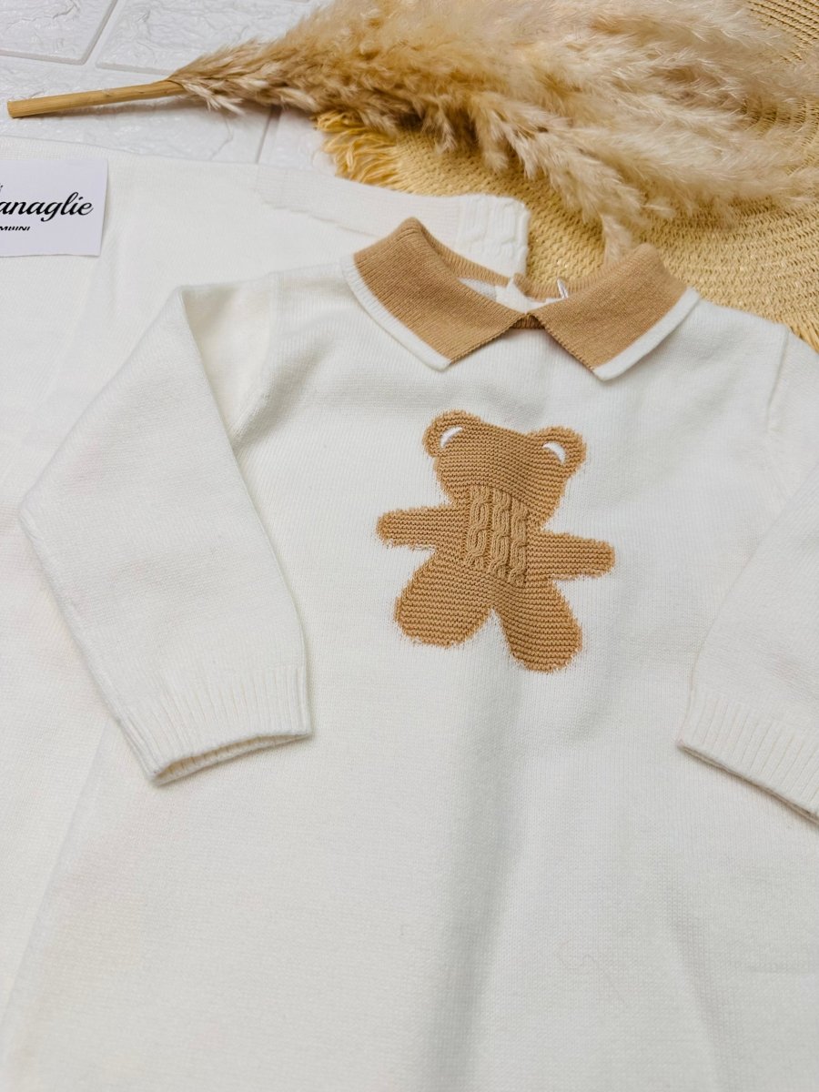 Set Nascita Cotone Orso Beige 1280m1 - Piccole Canaglie - PC25197