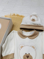 Set nascita cotone orso Beige 35104 - Piccole Canaglie - PC26400