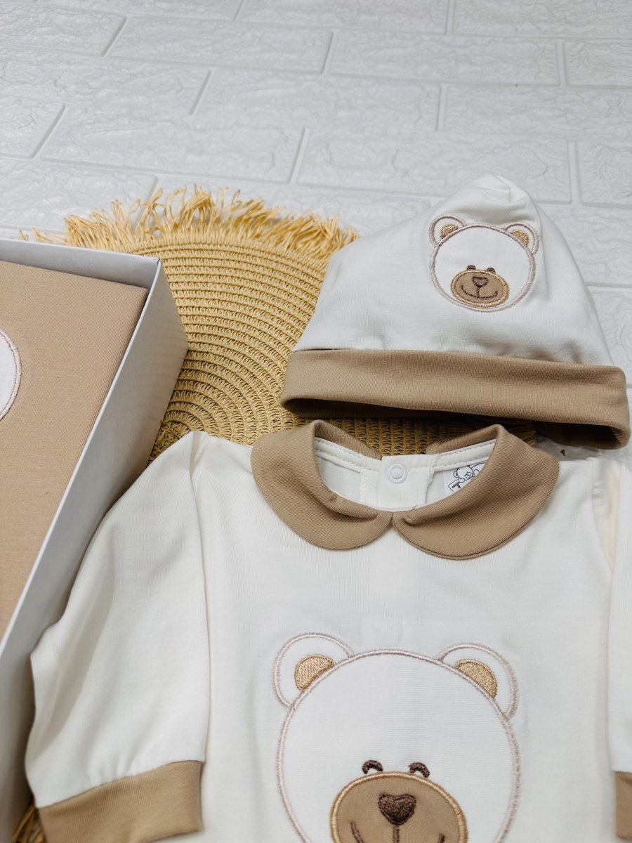 Set nascita cotone orso Beige 35104 - Piccole Canaglie - PC26400