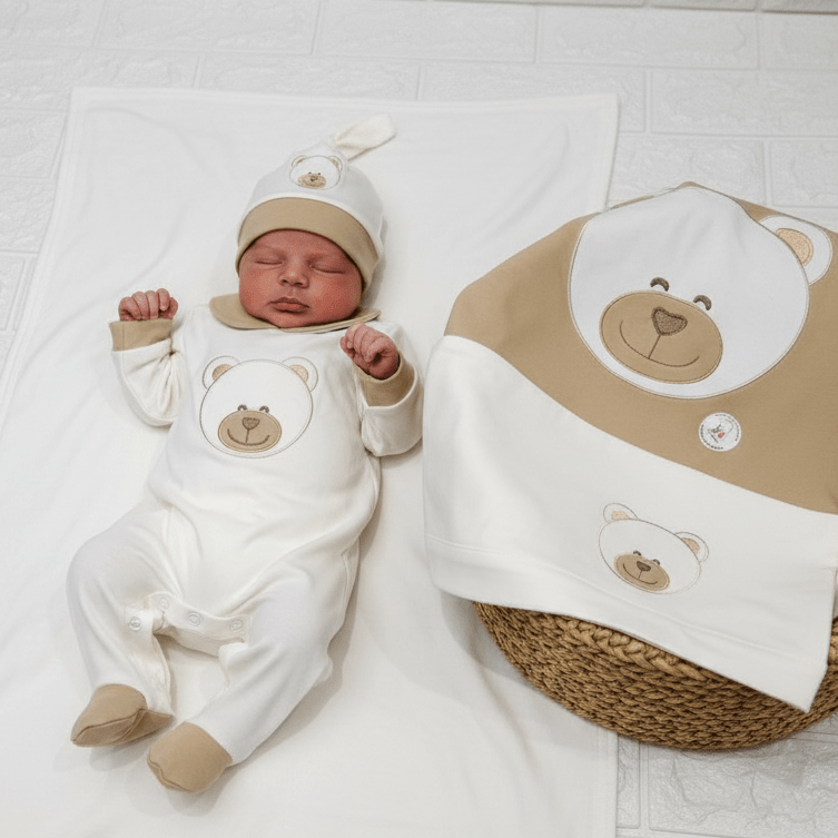 Set Nascita Cotone Orso Beige 35104 - Piccole Canaglie - PC26400