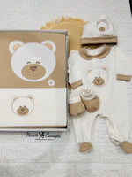 Set nascita cotone orso Beige 35104 - Piccole Canaglie - PC26400